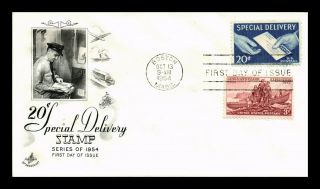 Dr Jim Stamps Us 20c Special Delivery First Day Cover Dual Franked Boston