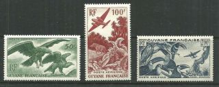 Guyane.  Guyana.  Yr.  1947.  Airmail Set Of Three.  Mh.  Vf.