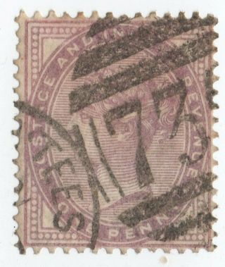 Qv 1d Lilac Die I (sg 171 - 14 Dots).  Pale Shade,  Stockton - On - Tees Cancel.