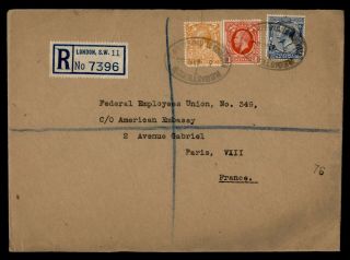 Dr Who 1935 Gb London To France Registered C124051