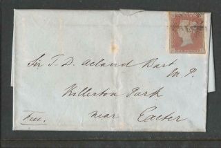 Gb Qv 1d Red Imperf On 1852 Entire With Washford Undated Exeter
