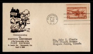 Dr Who 1940 Pony Express 80th Anniversary Fdc C103063