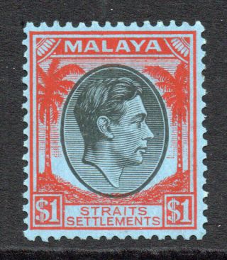 Straits Settlements 1 Dollar Stamp C1937 - 41 Mounted (gum Tone As Usual)