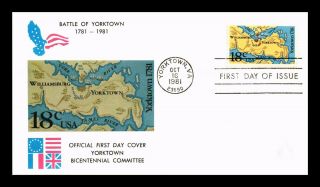 Dr Jim Stamps Us Battle Of Yorktown Bicentennial First Day Cover Virginia