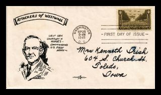 Dr Jim Stamps Us Attackers Of Westwall Army First Day Cover Pent Arts Scott 934