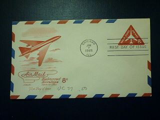 Uc37 1965 Jet Airliner Airmail Stamped Envelope Fdc - Artmaster Cachet