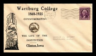 Dr Jim Stamps Us Wartburg College Clinton Iowa Cover 1935