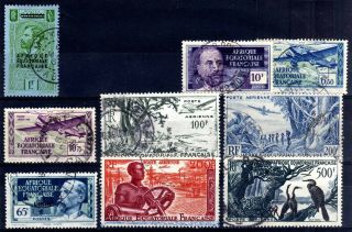 French Colonies: Equatorial Africa Oddments,  9 Stamps