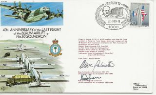 Raf Fdc - 40th Ann Last Flt Berlin Airlift - Signed 077 1989 Js (ac) 32 (5272a)