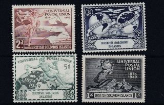 British Solomon Islands 1949 Upu Set Of 4 Mh