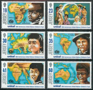 Jersey 1996 50th Anniv Of Unicef Set Sg 732 - 37 Mnh Combined