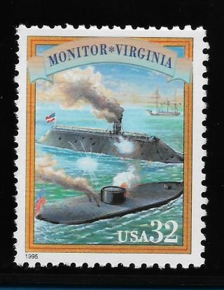 1995 Civil War Monitor Vs.  Virginia Ironclad Naval Battle (mar.  9 1862) Sc 2975
