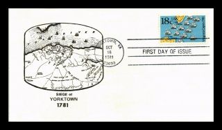 Dr Jim Stamps Us Siege Of Yorktown Fdc Cover Virginia Capes