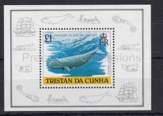 Tristan Da Cunha Mnh Stamp Sheet 1988 Whaling Sg Ms456