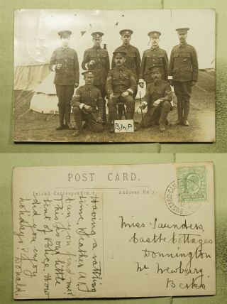 Dr Who 1917? Gb Bustard Camp England Soldier Postcard Rppc E42799