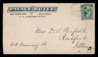 Dr Who 1880s San Francisco Ca Palace Hotel Advertising To Rockford Il E42612