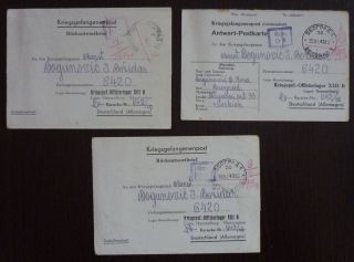 Wwii Germany - Serbia - 3 Pow Censored Letters Serbien Yugoslavia J8