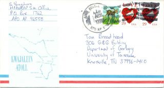 Kwajalein Atoll,  Apo Army Apr 15,  1994 Cover/letter (stamps,  Postage,  Collectible