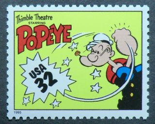 3000k Mnh 1995 32c Comic Strip Classics Popeye Olive Oyl Elzie Segar Wimpy Jeep