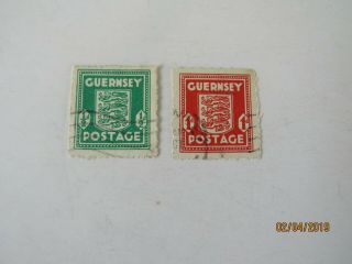 Guernsey N1& N2,  Used/fine,  1941 Issue Under German Occupation