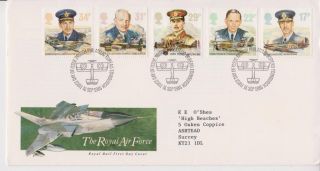 Gb Royal Mail Fdc 1986 Raf Stamp Set Bureau Pmk
