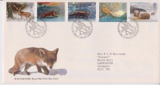 Gb Royal Mail Fdc 1992 Wintertime Stamp Set Bureau Pmk