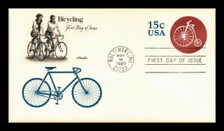 Dr Jim Stamps Us Bicycling Embossed Fdc Postal Stationery Cover Baltimore