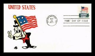 Dr Jim Stamps Us Flag Over White House Ellis Animated Fdc Cover Hand Colored