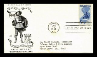 Dr Jim Stamps Us Jersey Tercentenary First Day Cover Scott 1247