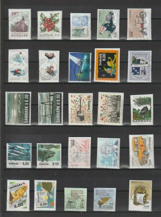 48 Danish Stamps With Fine Cancellations