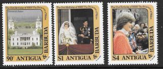 Antigua Sg748/50 1982 Princess Of Wales 21st Birthday Mnh