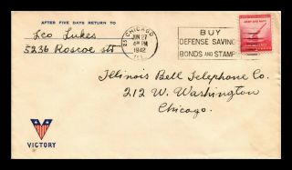 Dr Jim Stamps Us Victory Patriotic Cachet Wwii Cover 1942 Slogan Cancel
