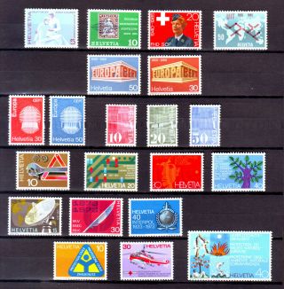 Swiss,  Switzerland,  Schweiz,  1965 - 1970s,  7 Complete Sets,  Mnh
