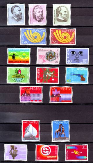 Swiss,  Switzerland,  Schweiz,  1970s,  7 Complete Sets,  Missing 1,  Mnh