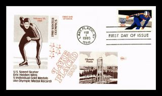 Dr Jim Stamps Us Winter Olympics Speed Skater Eric Heiden First Day Cover