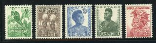 Papua Guinea Mh Selections: Scott 122//127 Assortment Series Of 1952 $$