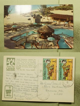 Dr Who Cayman Islands Holiday Inn Hotel Postcard To Usa E44959