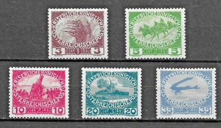 Austria 1915 Second Semi - Postal B3 - B7 Complete Mlh Set $12.  20