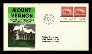 Dr Jim Stamps Us Mt Vernon First Day Cover Cachet Craft Pair