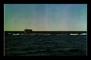 Dr Jim Stamps Us Naval Submarine Uss John Adams Chrome Postcard