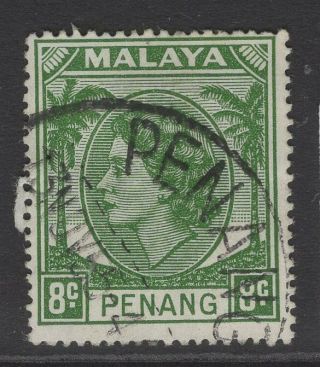 Malaya Penang Sg33 1955 8c Green Fine