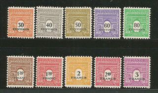 France – 1944 – Allied Military Government Issue– 2n11 - 2n20 – Set Of 10 - Mnh