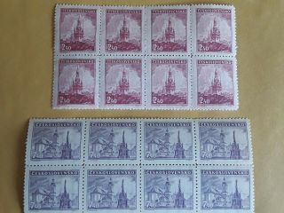 Stamps Czechoslovakia 1946,  8x Block Mnh