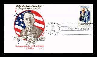 Dr Jim Stamps Us George M Cohan Performing Arts Gamm First Day Cover