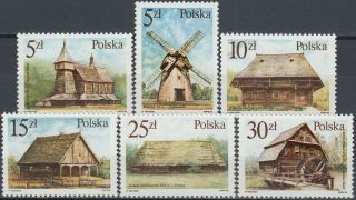 Poland Traditional Wooden Constructions 1986 Mnh - 4 Euro