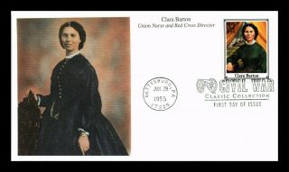 Dr Jim Stamps Us Clara Barton Civil War Nurse First Day Cover Mystic