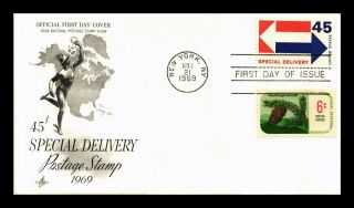 Dr Jim Stamps Us 45c Special Delivery Dual Franked Art Craft Fdc Cover