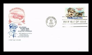 Us Cover Air Mail Glenn Curtiss Aviation Pioneer Fdc House Of Farnum Cachet
