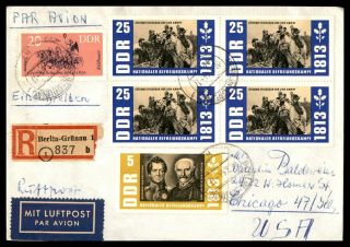 Mayfairstamps 1990 Germany Ddr Berlin To Us Registered Airmail Cover Wwb59515
