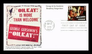 Dr Jim Stamps Us Oh Kay Ira George Gershwin Broadway Songwriters Fdc Cover